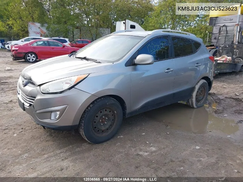 2012 Hyundai Tucson VIN: KM8JU3AC3CU523623 Lot: 12036565