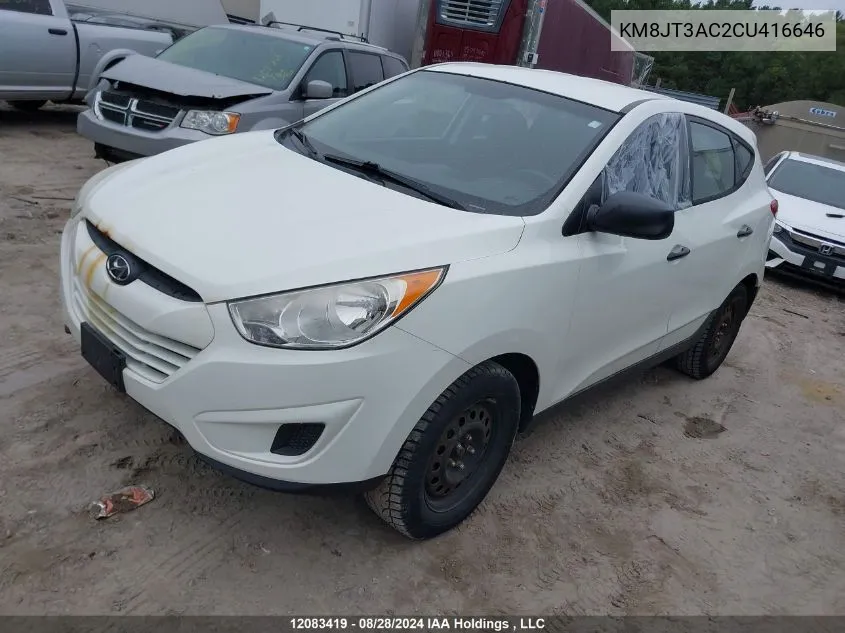 2012 Hyundai Tucson Gl VIN: KM8JT3AC2CU416646 Lot: 12083419