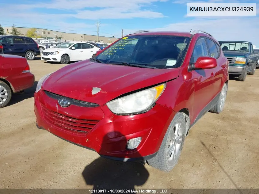 2012 Hyundai Tucson Gls VIN: KM8JU3ACXCU324939 Lot: 12113017