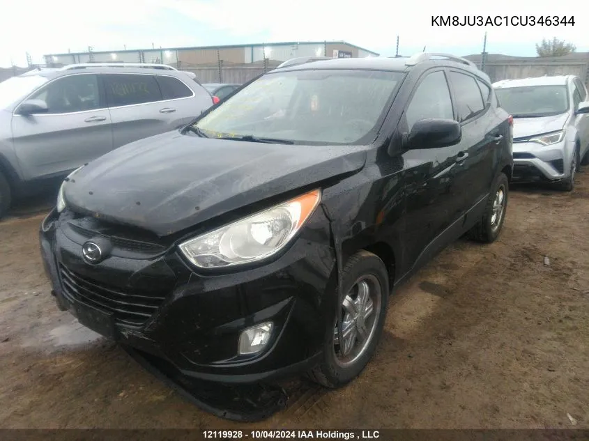 2012 Hyundai Tucson Gls/Limited VIN: KM8JU3AC1CU346344 Lot: 12119928