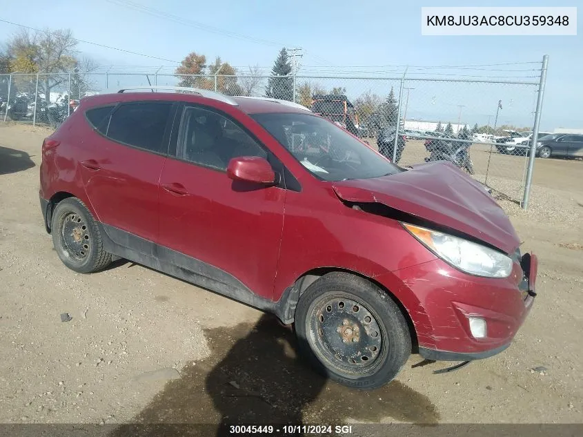 2012 Hyundai Tucson Gls/Limited VIN: KM8JU3AC8CU359348 Lot: 30045449