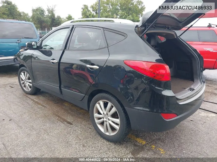 2012 Hyundai Tucson Limited VIN: KM8JU3AC7CU486933 Lot: 40440522