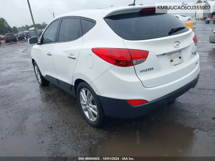 2012 Hyundai Tucson Limited VIN: KM8JUCAC6CU355007 Lot: 40460602