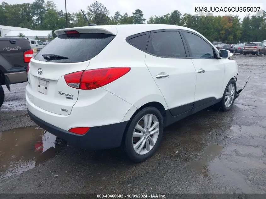 2012 Hyundai Tucson Limited VIN: KM8JUCAC6CU355007 Lot: 40460602