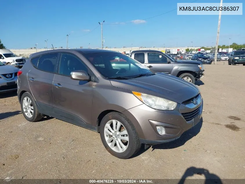 2012 Hyundai Tucson Limited VIN: KM8JU3AC8CU386307 Lot: 40476225