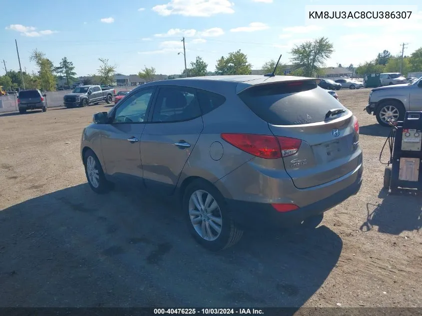 2012 Hyundai Tucson Limited VIN: KM8JU3AC8CU386307 Lot: 40476225