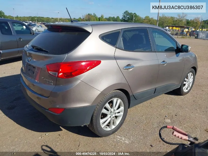 2012 Hyundai Tucson Limited VIN: KM8JU3AC8CU386307 Lot: 40476225