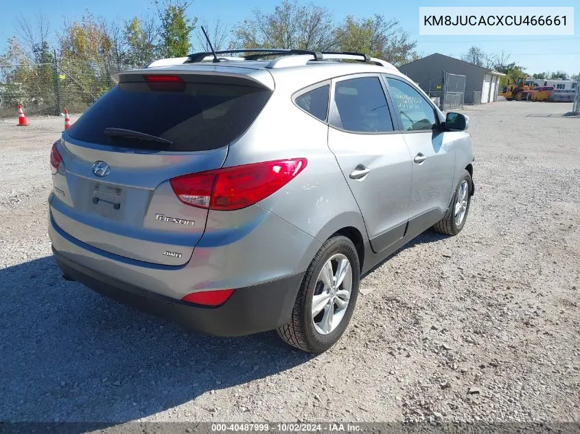 2012 Hyundai Tucson Gls VIN: KM8JUCACXCU466661 Lot: 40487999