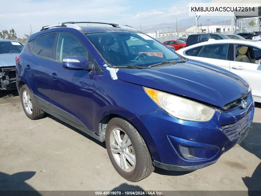 2012 Hyundai Tucson Gls VIN: KM8JU3AC5CU472514 Lot: 40519070