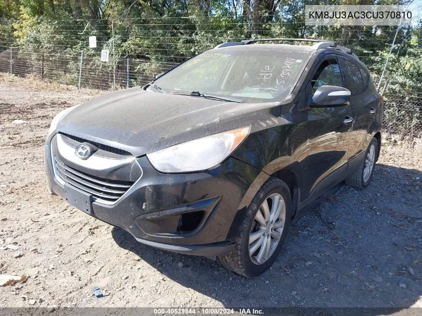 2012 Hyundai Tucson Limited VIN: KM8JU3AC3CU370810 Lot: 40539844