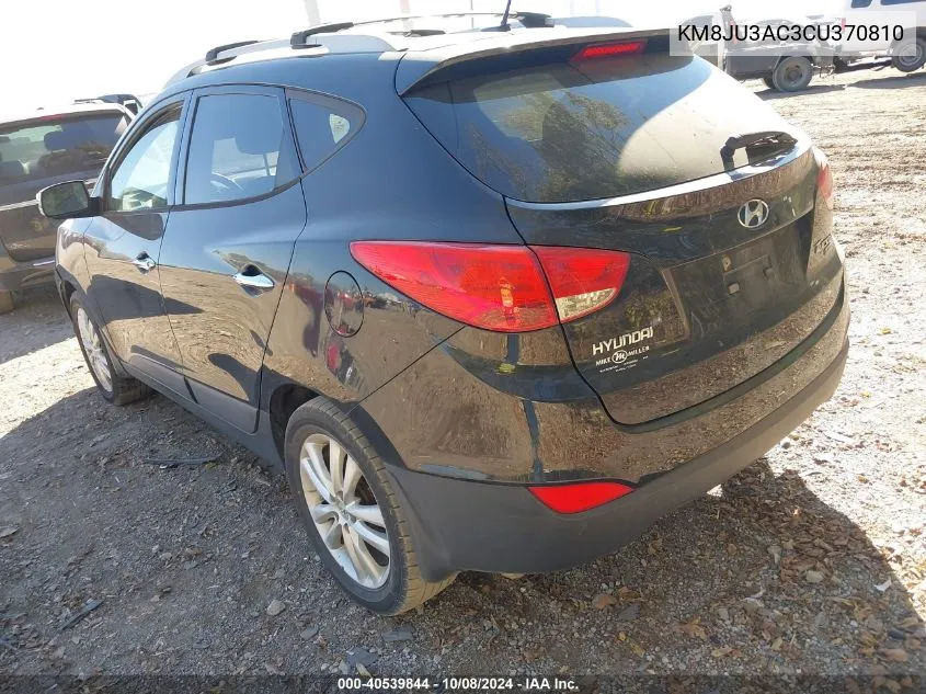 2012 Hyundai Tucson Limited VIN: KM8JU3AC3CU370810 Lot: 40539844