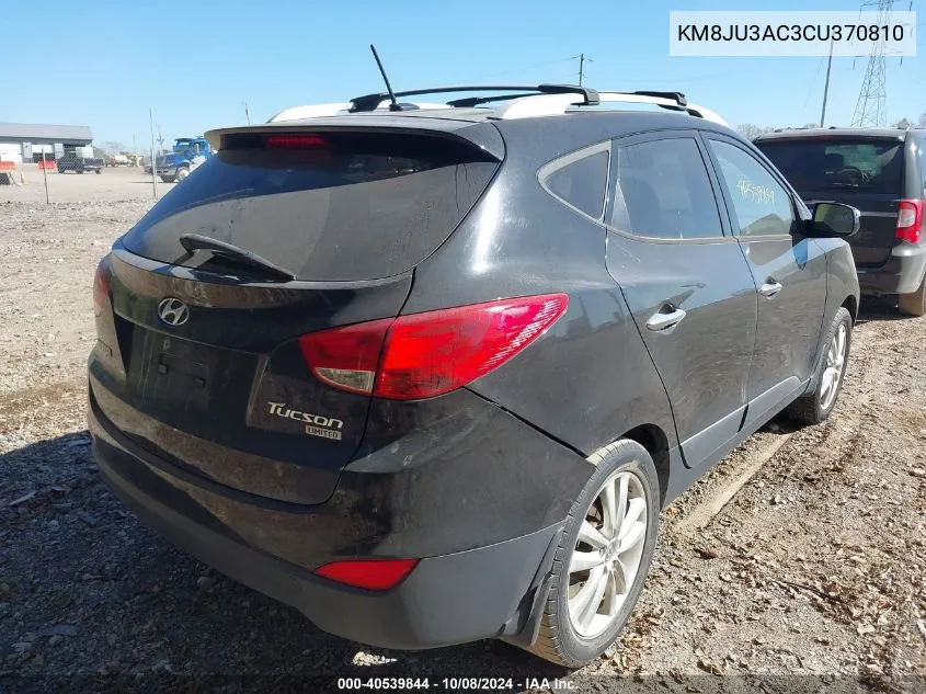 2012 Hyundai Tucson Limited VIN: KM8JU3AC3CU370810 Lot: 40539844