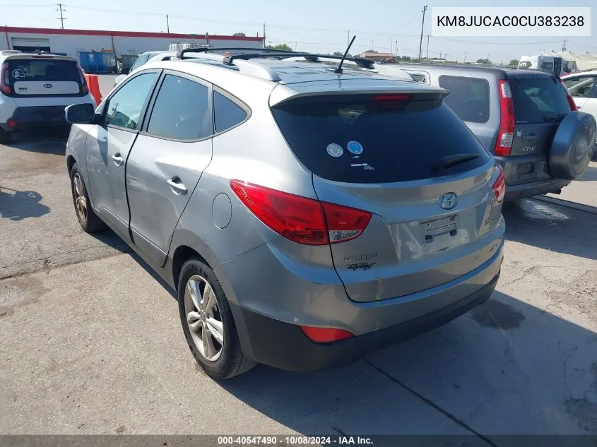 2012 Hyundai Tucson Gls VIN: KM8JUCAC0CU383238 Lot: 40547490