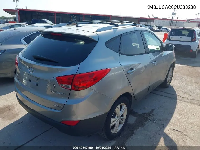 2012 Hyundai Tucson Gls VIN: KM8JUCAC0CU383238 Lot: 40547490