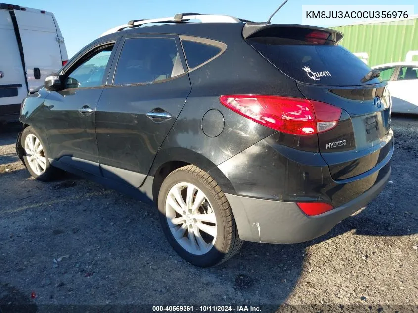 2012 Hyundai Tucson Gls/Limited VIN: KM8JU3AC0CU356976 Lot: 40569361