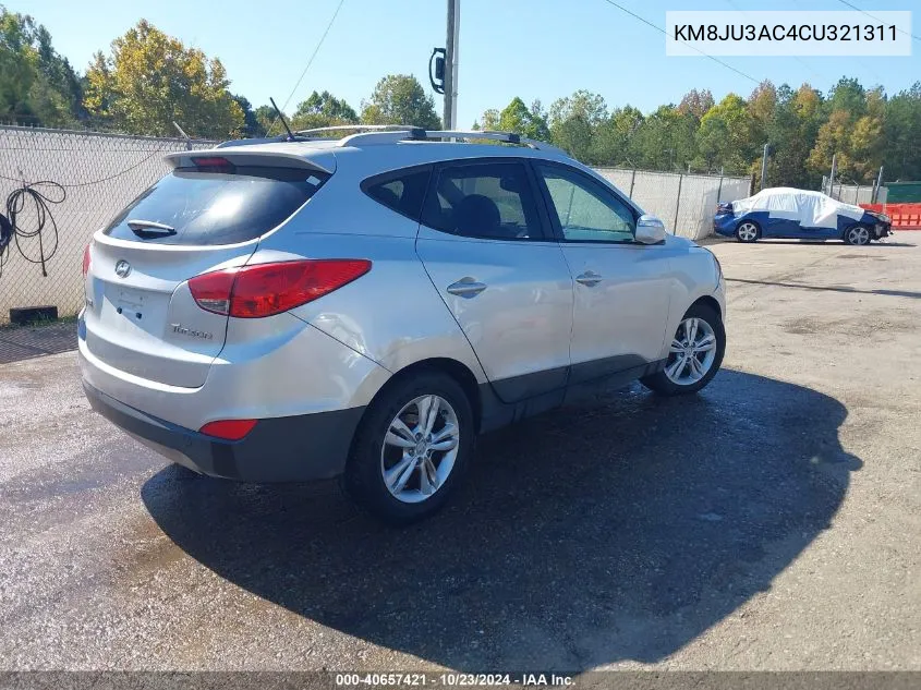 2012 Hyundai Tucson Gls VIN: KM8JU3AC4CU321311 Lot: 40657421