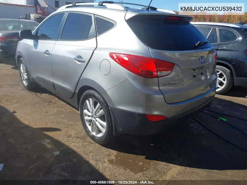 2012 Hyundai Tucson Limited VIN: KM8JUCACXCU539432 Lot: 40661509