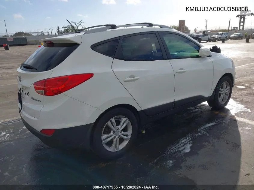 2012 Hyundai Tucson Gls VIN: KM8JU3AC0CU358808 Lot: 40717955