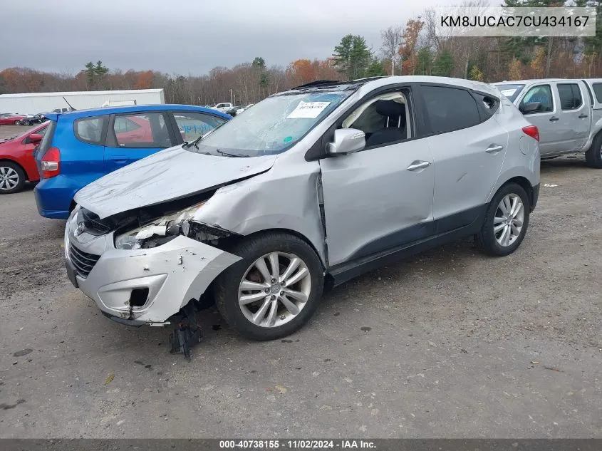 2012 Hyundai Tucson Limited VIN: KM8JUCAC7CU434167 Lot: 40738155