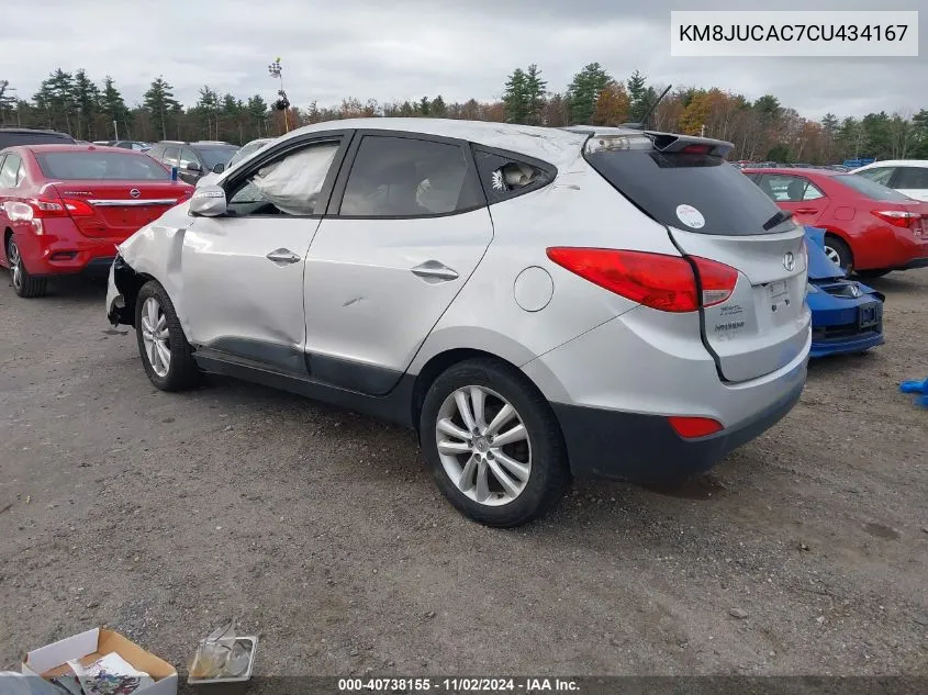 2012 Hyundai Tucson Limited VIN: KM8JUCAC7CU434167 Lot: 40738155