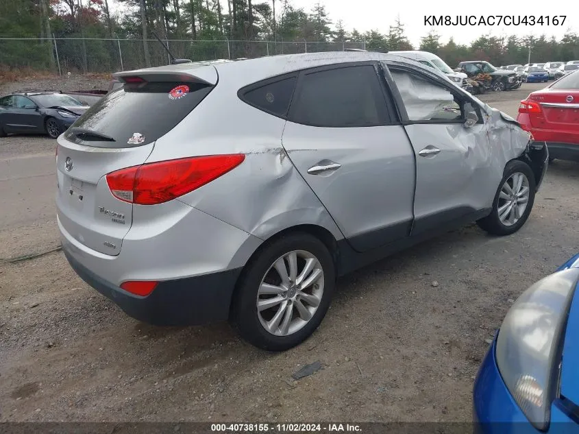 2012 Hyundai Tucson Limited VIN: KM8JUCAC7CU434167 Lot: 40738155