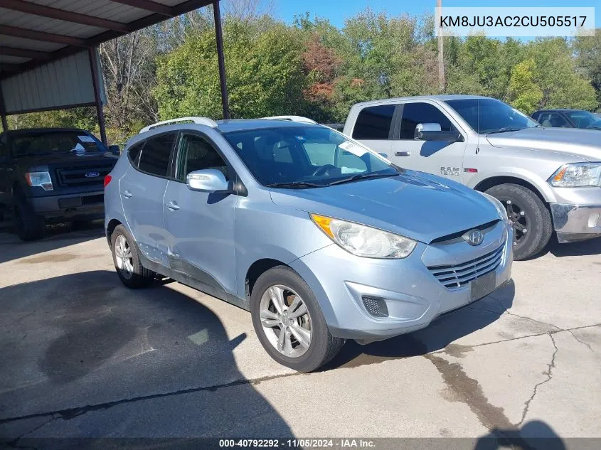 2012 Hyundai Tucson Gls VIN: KM8JU3AC2CU505517 Lot: 40792292