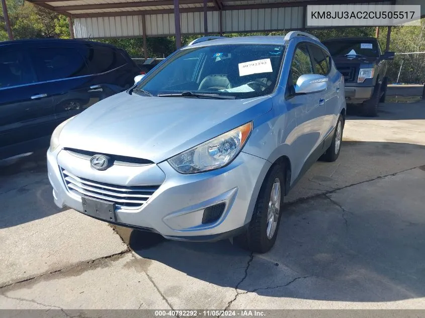 2012 Hyundai Tucson Gls VIN: KM8JU3AC2CU505517 Lot: 40792292