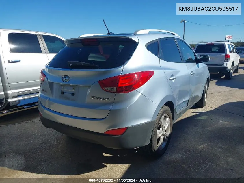 2012 Hyundai Tucson Gls VIN: KM8JU3AC2CU505517 Lot: 40792292