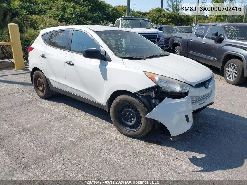 2013 Hyundai Tucson VIN: KM8JT3AC0DU702416 Lot: 12079047