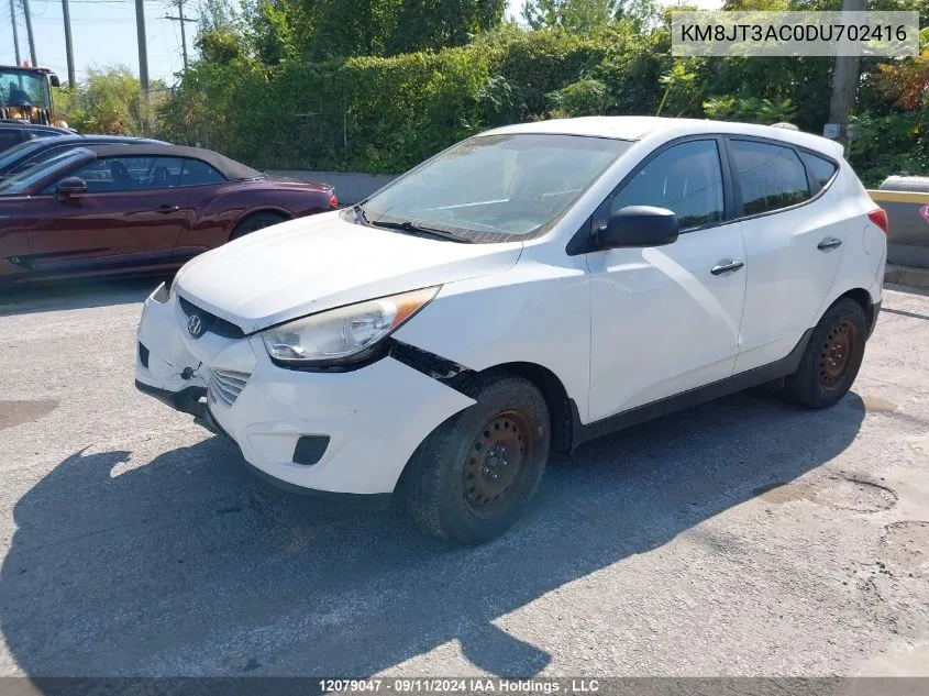 2013 Hyundai Tucson VIN: KM8JT3AC0DU702416 Lot: 12079047