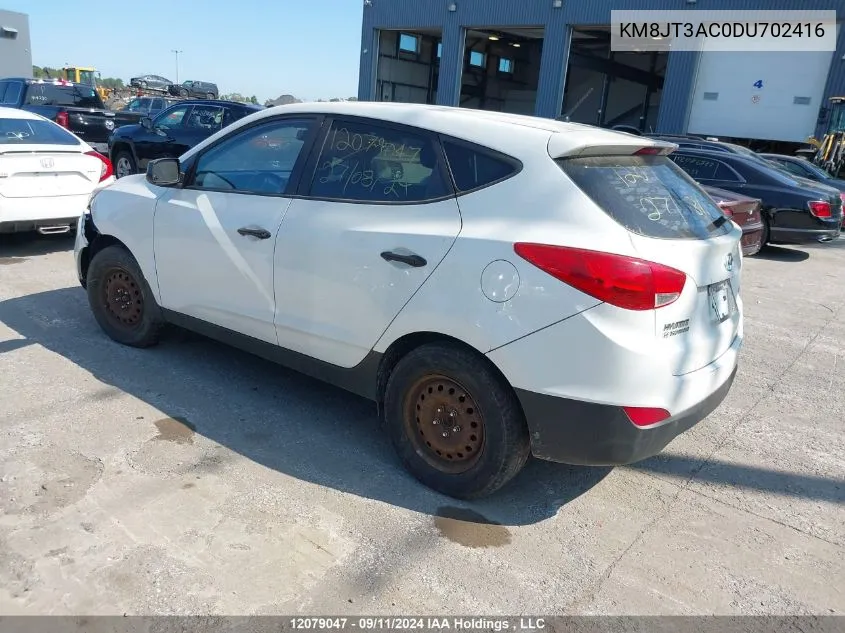 2013 Hyundai Tucson VIN: KM8JT3AC0DU702416 Lot: 12079047