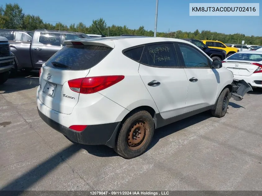 2013 Hyundai Tucson VIN: KM8JT3AC0DU702416 Lot: 12079047