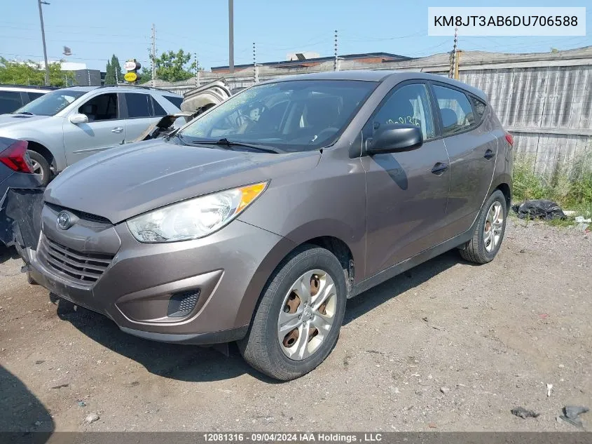 2013 Hyundai Tucson L VIN: KM8JT3AB6DU706588 Lot: 12081316