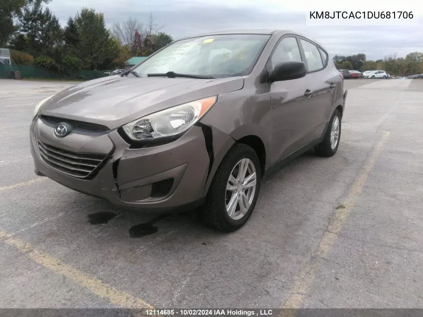 2013 Hyundai Tucson Gl VIN: KM8JTCAC1DU681706 Lot: 12114685