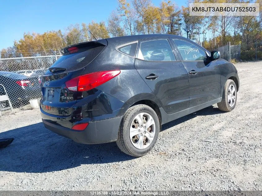 2013 Hyundai Tucson Gl VIN: KM8JT3AB4DU752503 Lot: 12135769