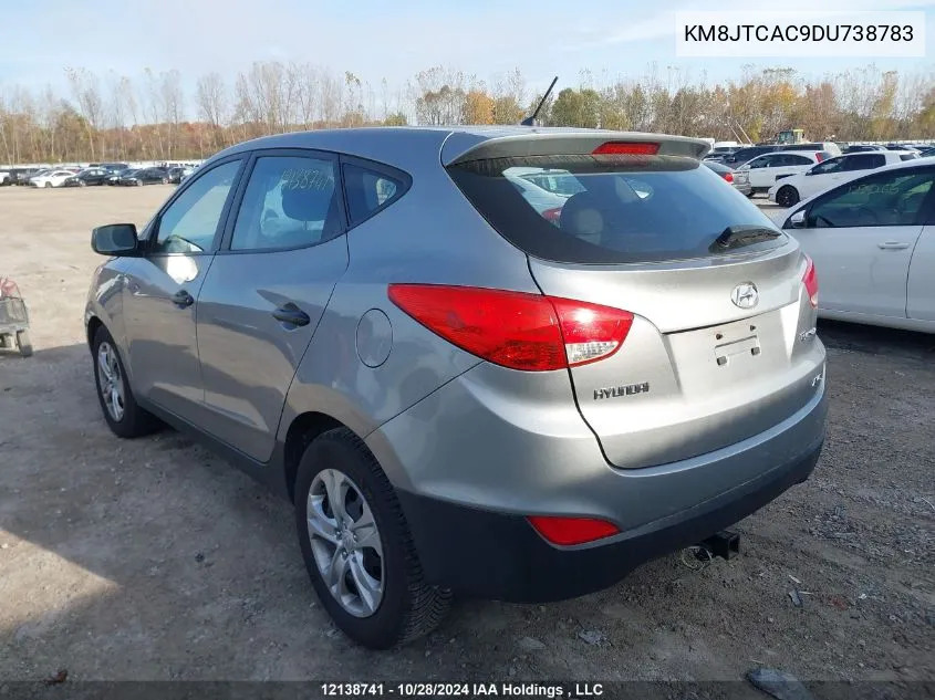 2013 Hyundai Tucson Gl VIN: KM8JTCAC9DU738783 Lot: 12138741