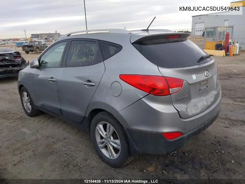 2013 Hyundai Tucson Gls/Limited VIN: KM8JUCAC5DU549643 Lot: 12154438