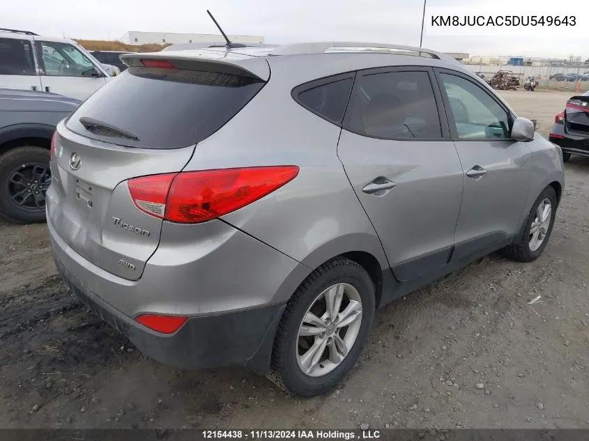 2013 Hyundai Tucson Gls/Limited VIN: KM8JUCAC5DU549643 Lot: 12154438