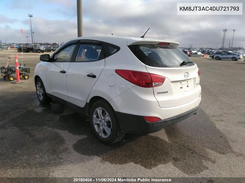 2013 Hyundai Tucson Gl VIN: KM8JT3AC4DU721793 Lot: 20180404