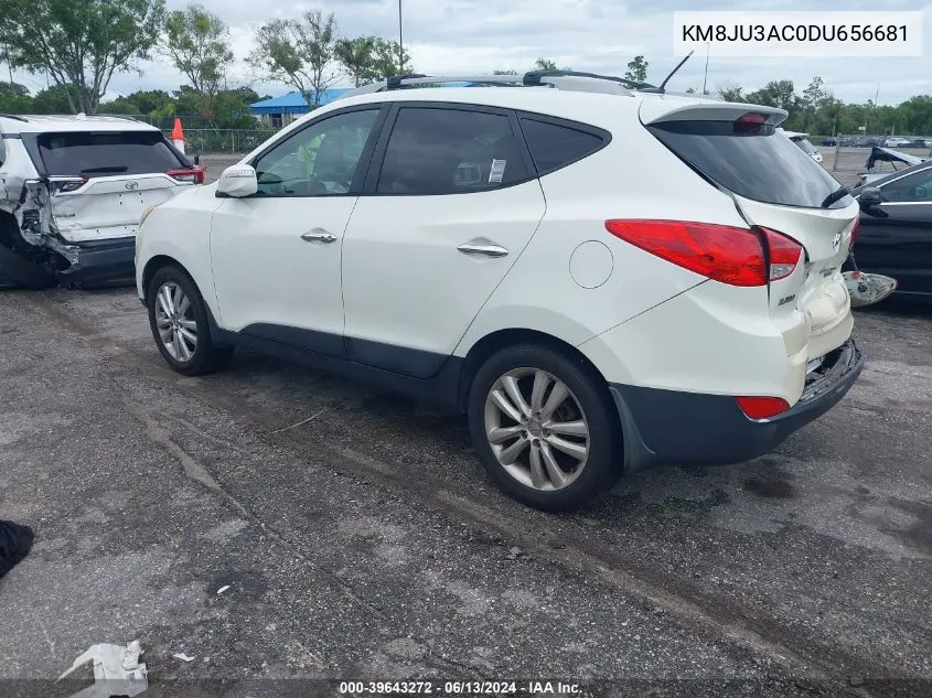 2013 Hyundai Tucson Limited VIN: KM8JU3AC0DU656681 Lot: 39643272