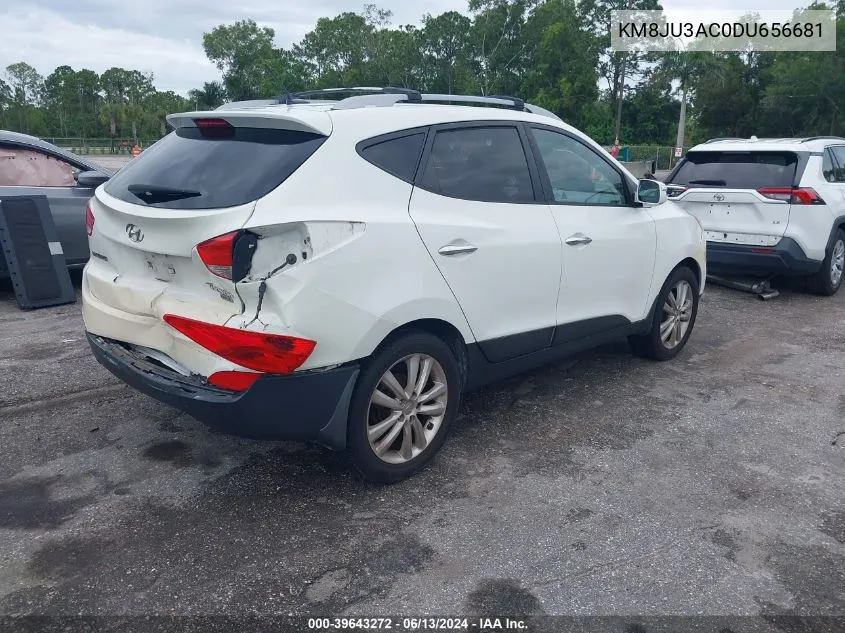 2013 Hyundai Tucson Limited VIN: KM8JU3AC0DU656681 Lot: 39643272