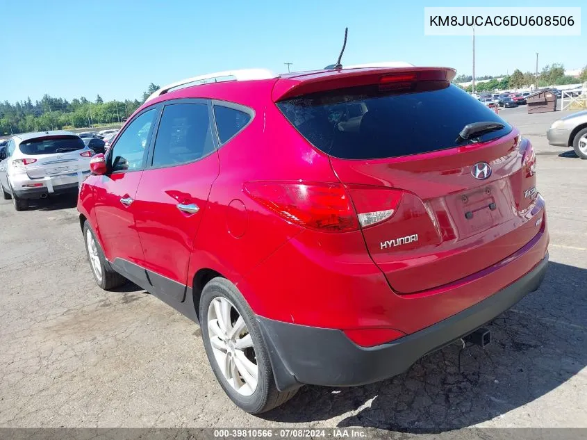 2013 Hyundai Tucson Limited VIN: KM8JUCAC6DU608506 Lot: 39810566