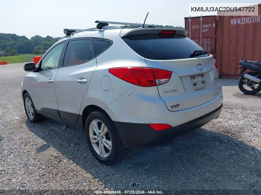 2013 Hyundai Tucson Gls VIN: KM8JU3AC2DU547722 Lot: 39929436