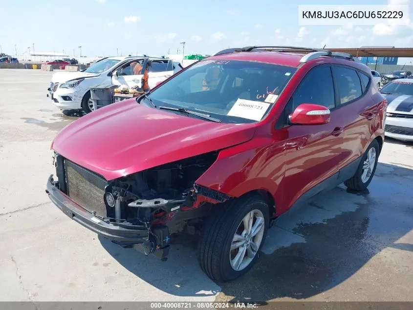 2013 Hyundai Tucson Gls/Limited VIN: KM8JU3AC6DU652229 Lot: 40008721