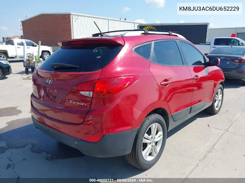 2013 Hyundai Tucson Gls/Limited VIN: KM8JU3AC6DU652229 Lot: 40008721