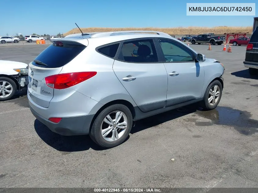 2013 Hyundai Tucson Gls VIN: KM8JU3AC6DU742450 Lot: 40122945