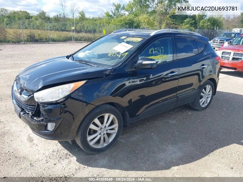 2013 Hyundai Tucson Limited VIN: KM8JUCAC2DU693781 Lot: 40389549