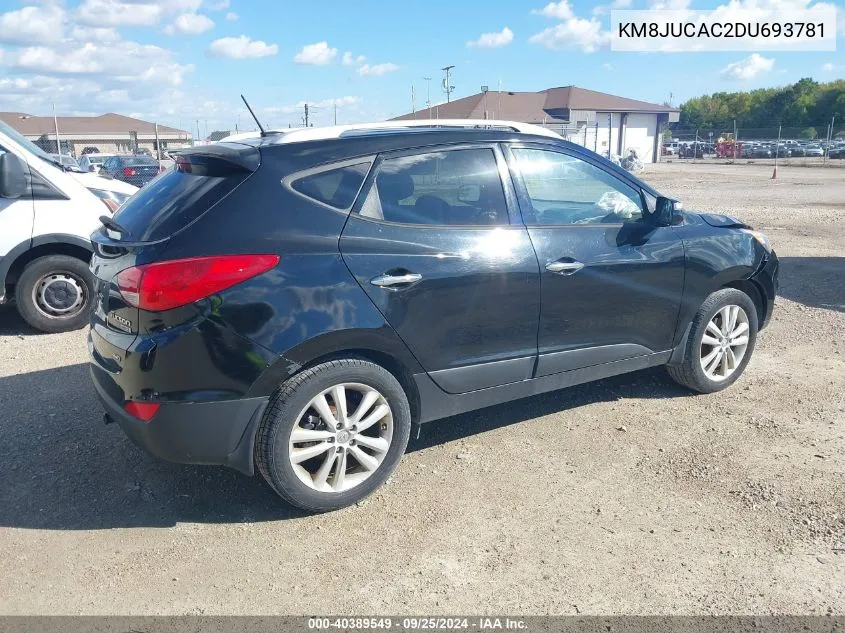 2013 Hyundai Tucson Limited VIN: KM8JUCAC2DU693781 Lot: 40389549