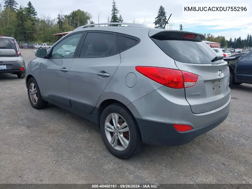 2013 Hyundai Tucson Gls VIN: KM8JUCACXDU755296 Lot: 40450161