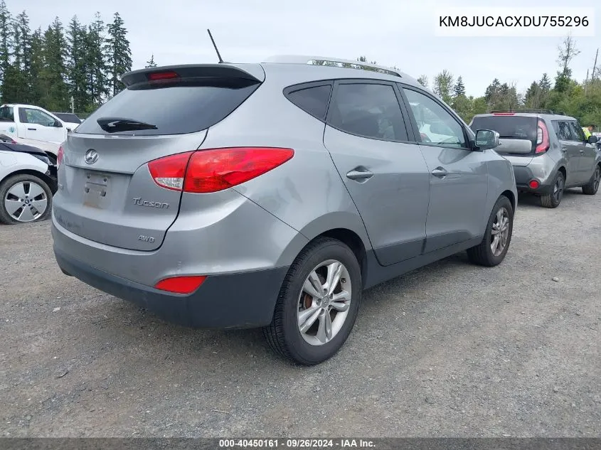 2013 Hyundai Tucson Gls VIN: KM8JUCACXDU755296 Lot: 40450161